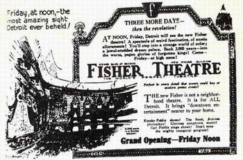 Fisher Theatre - Old Ad From John Lauter